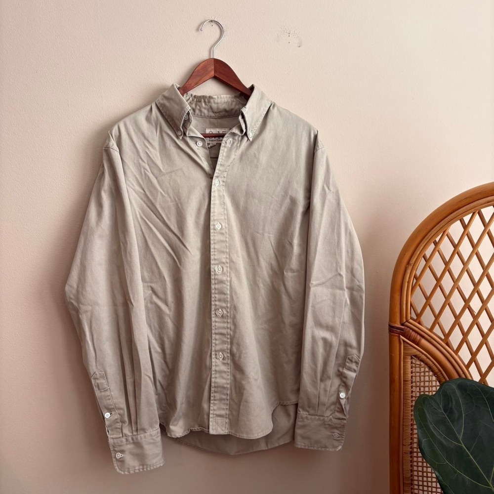 Modern Authentic 8.15 August Fifteenth Khaki Tan Color Button Up Collared SHirt